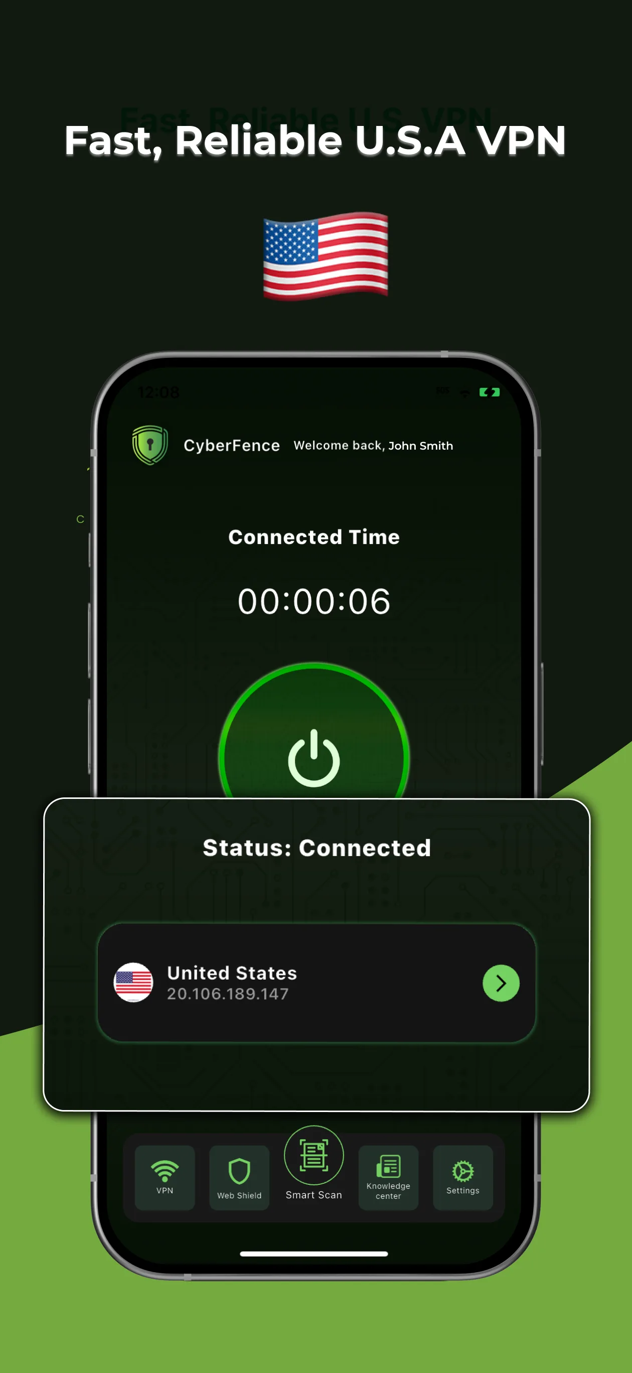 CyberFence for Android — VPN connected